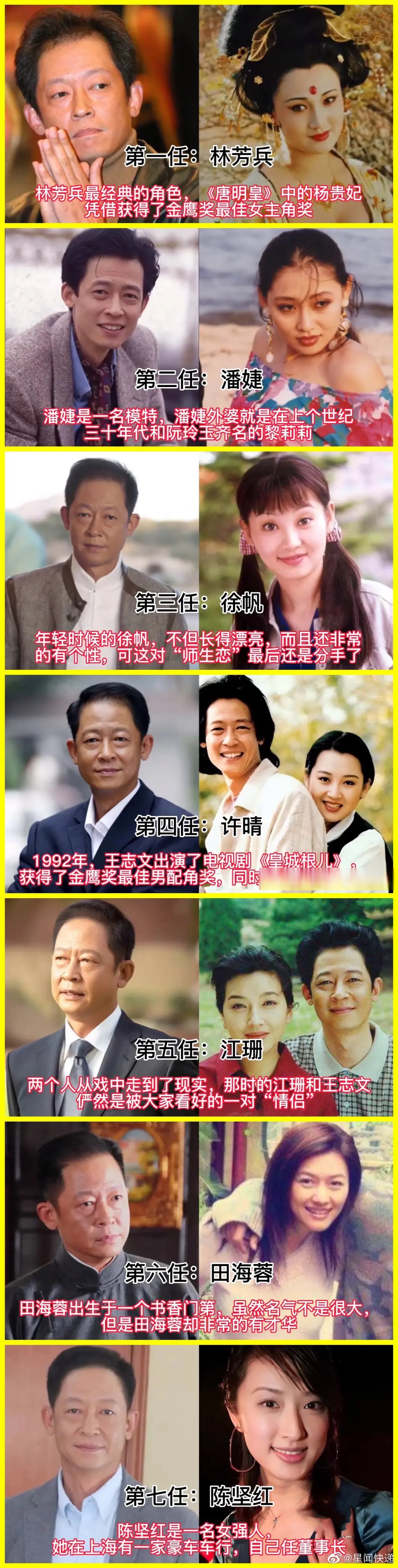 一代情圣王志文,他的7位女朋友,个个都是绝色佳人!