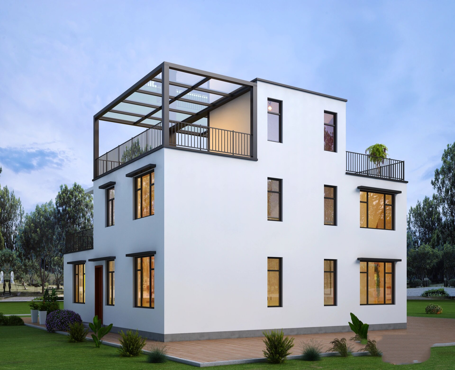 实用二层极简风格别墅,带图纸可定制 #浪漫生活的记录者# 自从盖了