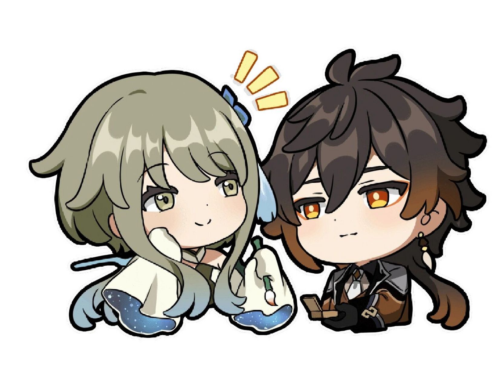 画了归终和钟离的小表情,喜欢可以自取 是透明底,使用效果是最后一张