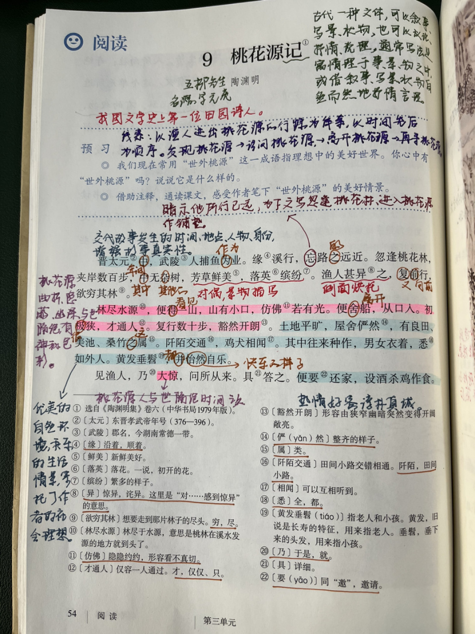 八下语文9.《桃花源记》备课笔记 教学设计