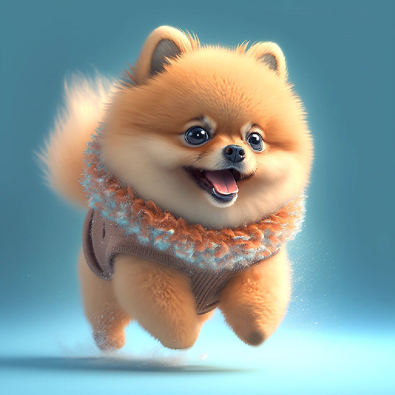 爱奔跑的小黄博美