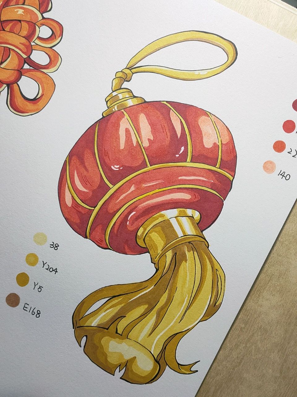 马克笔绘画|灯笼96【附带过程图】 临摹自