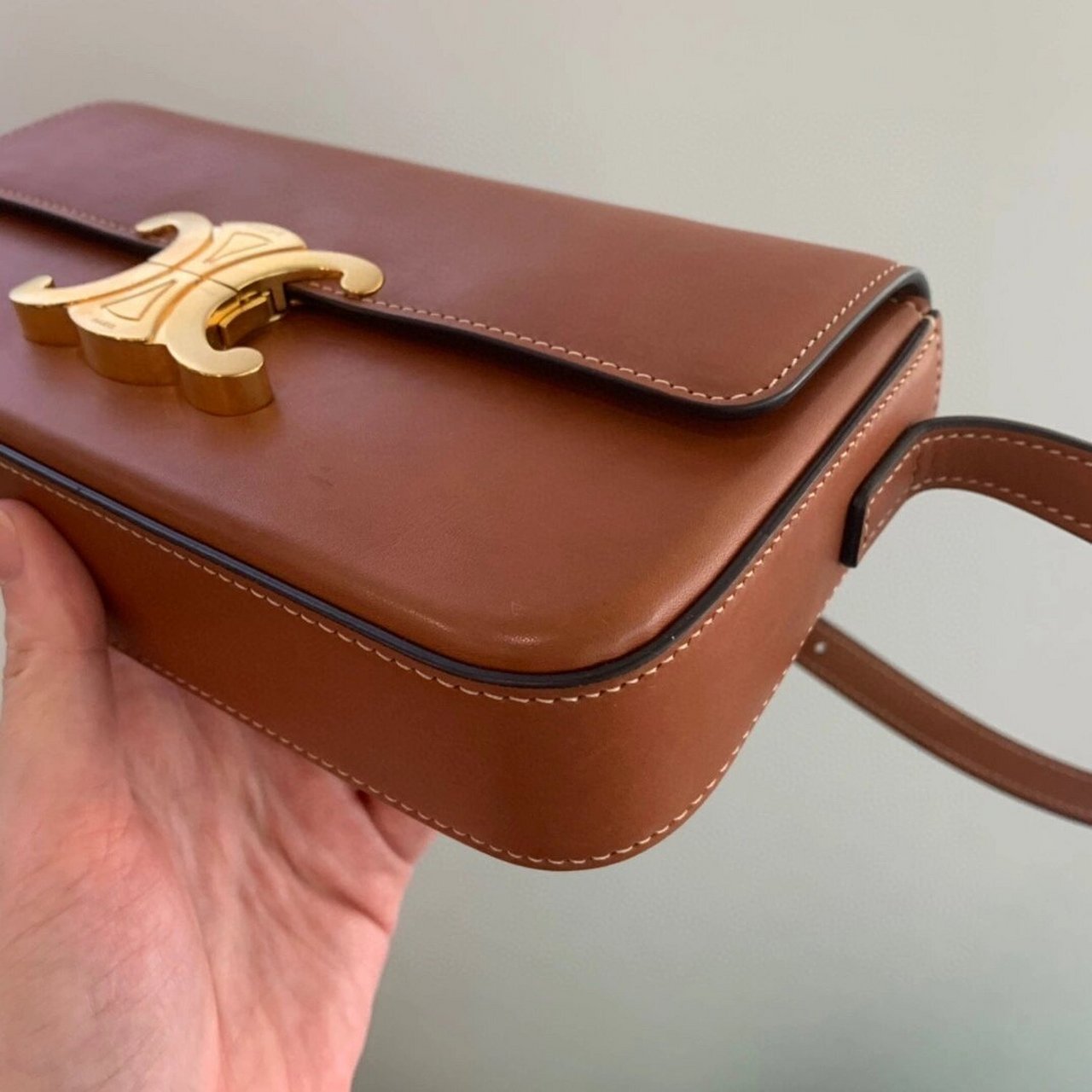 celine|做最快乐的celine女孩 celine 赛琳 凯旋门系列 腋下包 棕色全