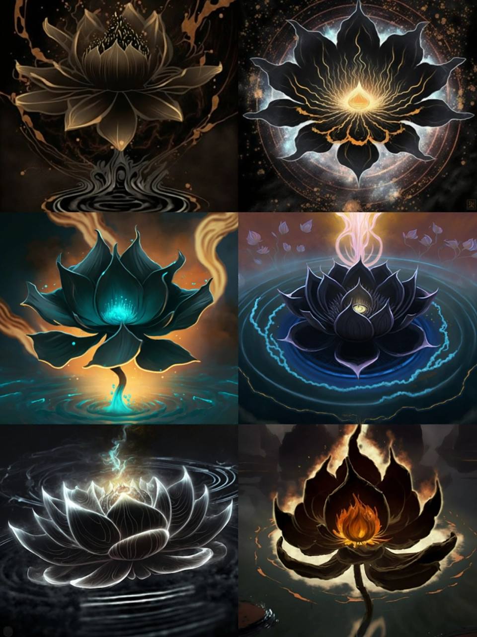 上古神莲·黑莲|神话主题插画