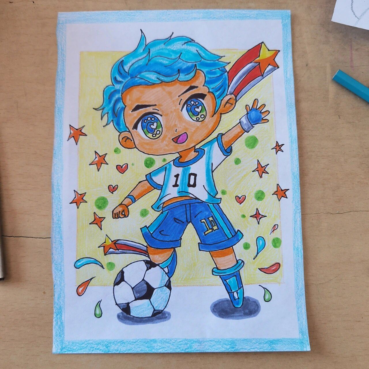 快乐足球7115宝贝·动漫人物男生绘画过程 q版动漫人物考级|线稿