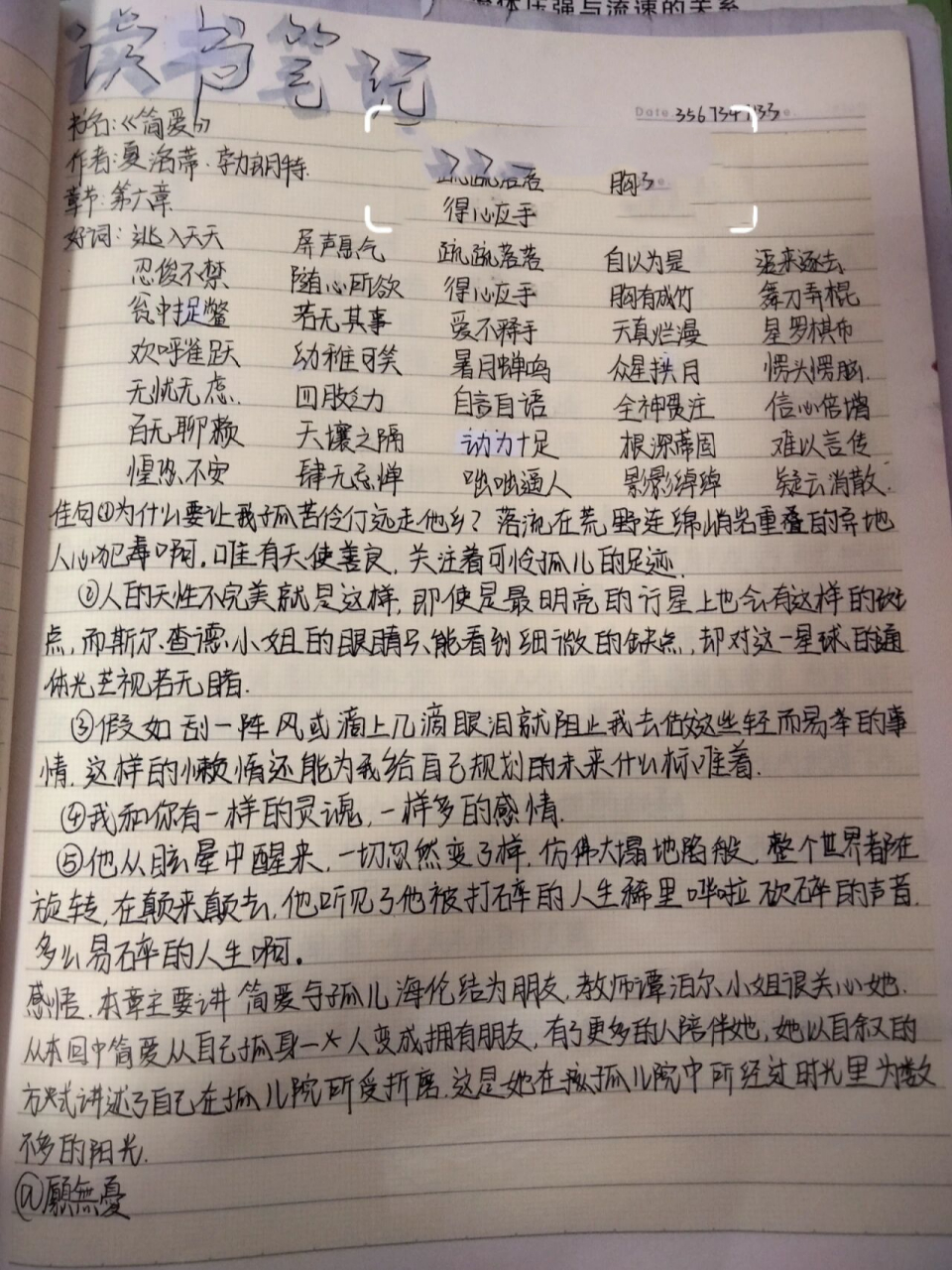 读书笔记Ⅱ《简爱》6-8章 章节:6-8 作者:夏洛蒂.