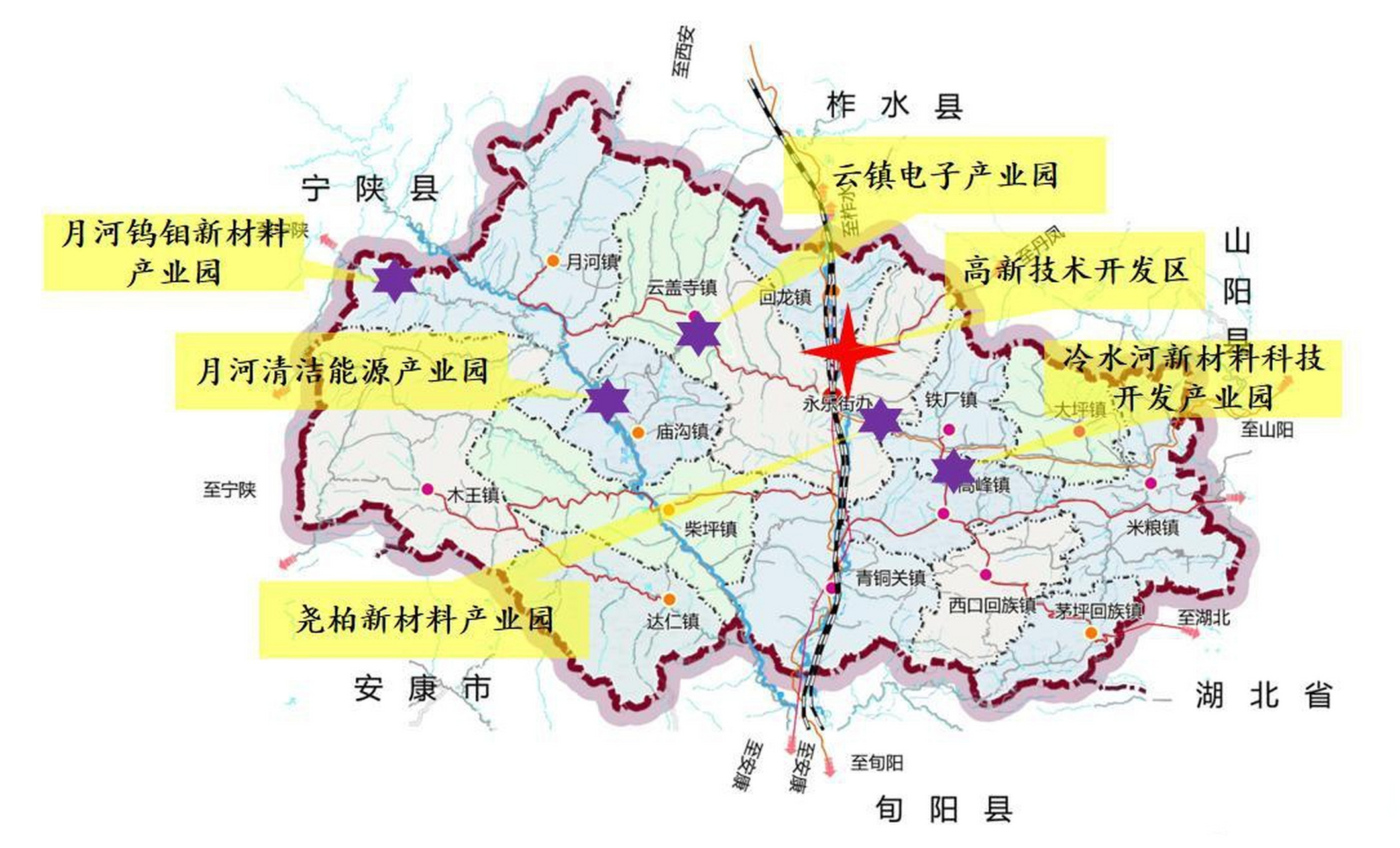 镇安县交通运输(含高铁,高速,机场等),产业布局,城镇格局十四五规划