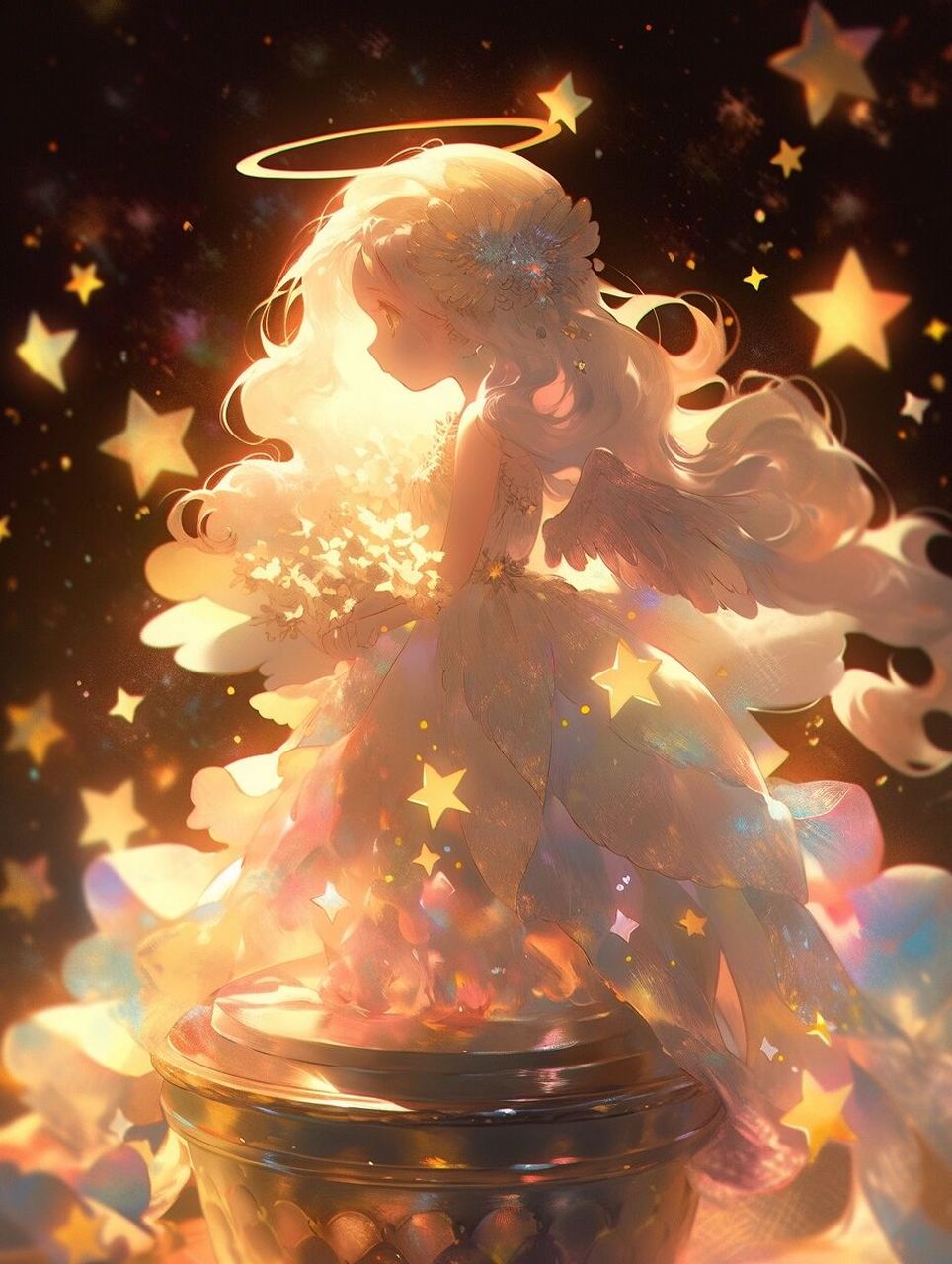 ai绘画99女孩头像94是天使在云端睡着了 今夜你有星星共眠嘛 还是