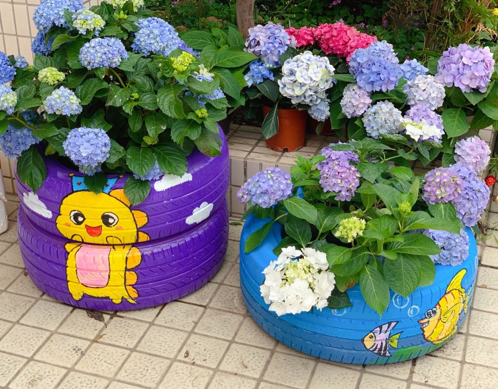 创意轮胎# 校园轮胎创作来啦 这是我第一次手绘轮胎,真的并不是想象中