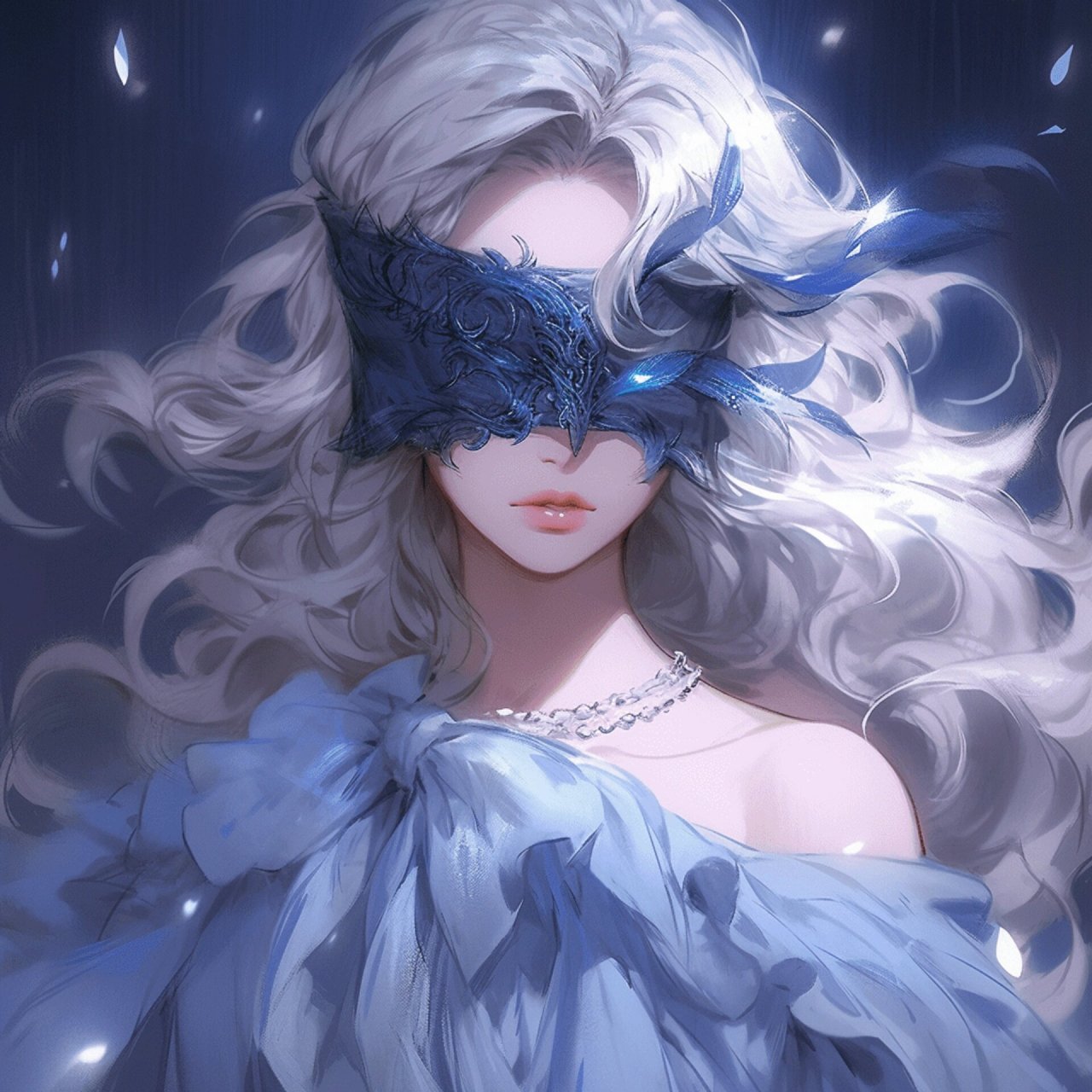 蒙眼冷艳风|女孩头像·蓝色系