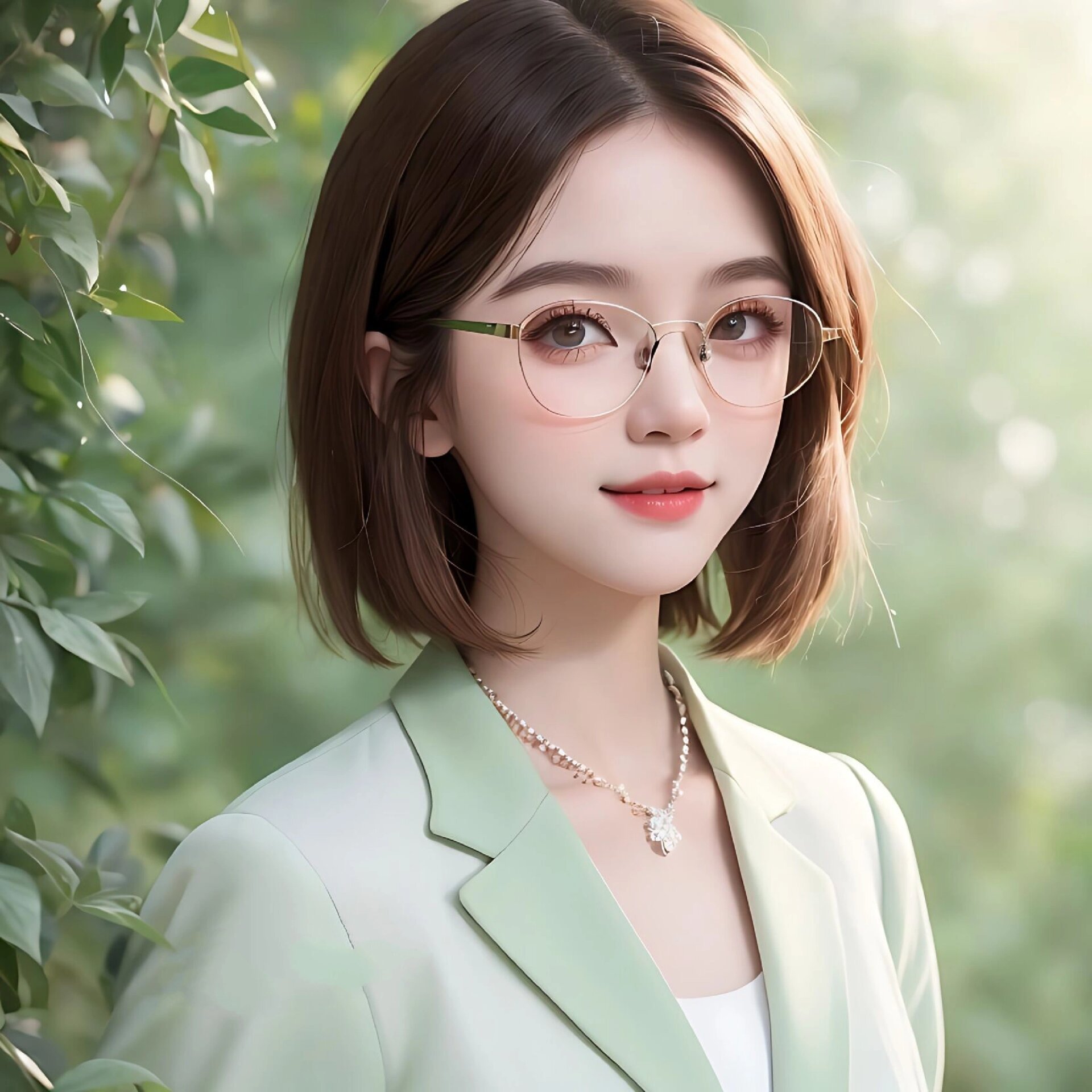 戴眼镜的女生头像