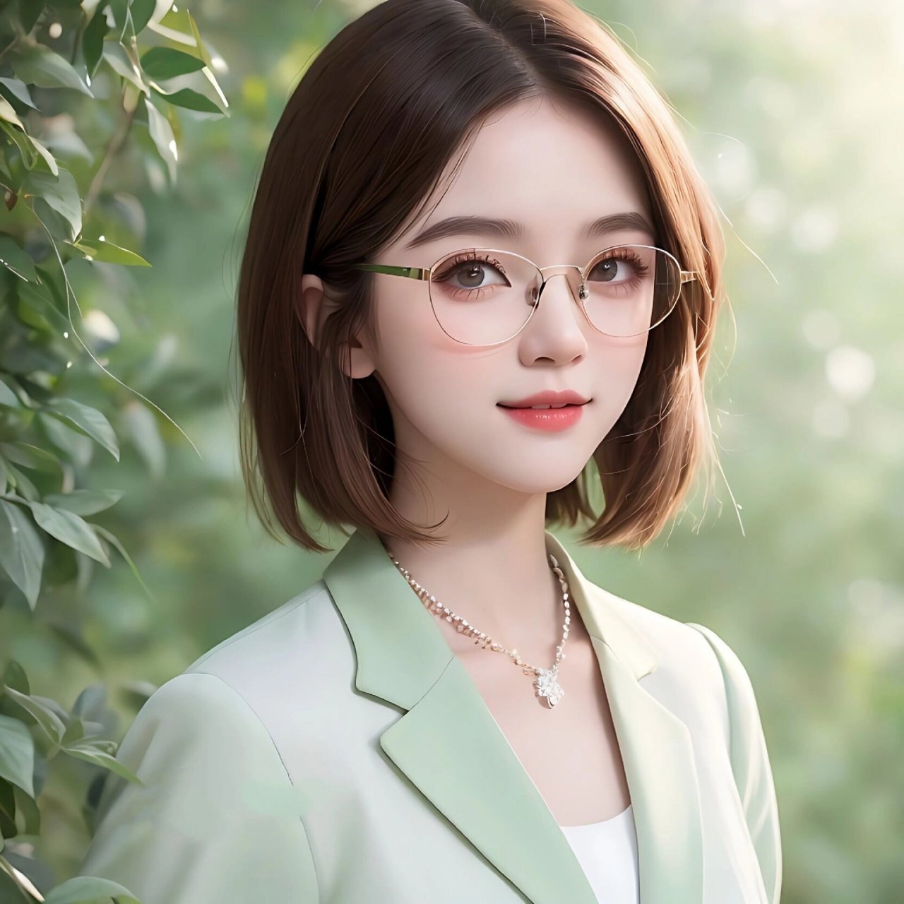 戴眼镜的女生头像|氛围感头像