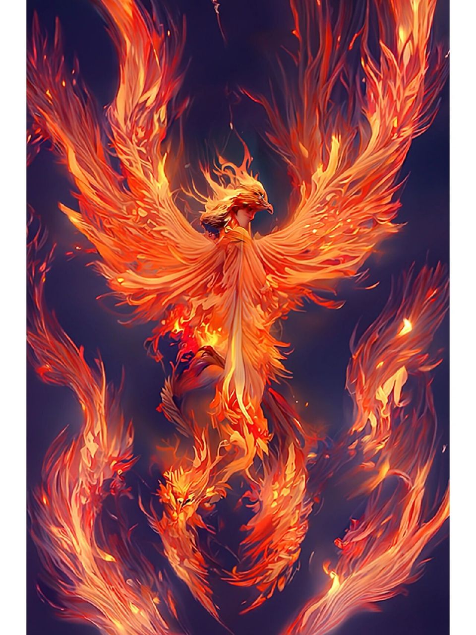 ai绘画-火凤凰化形 传说中火凤凰满五百岁后,集香