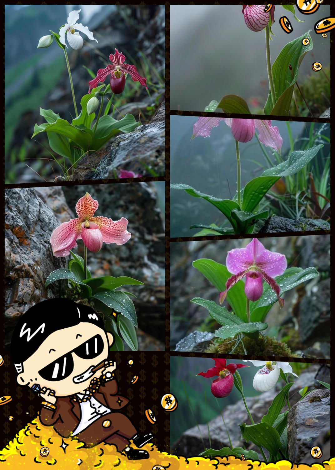 兜兰,又称拖鞋兰,是一种非常美丽且独特的兰花.