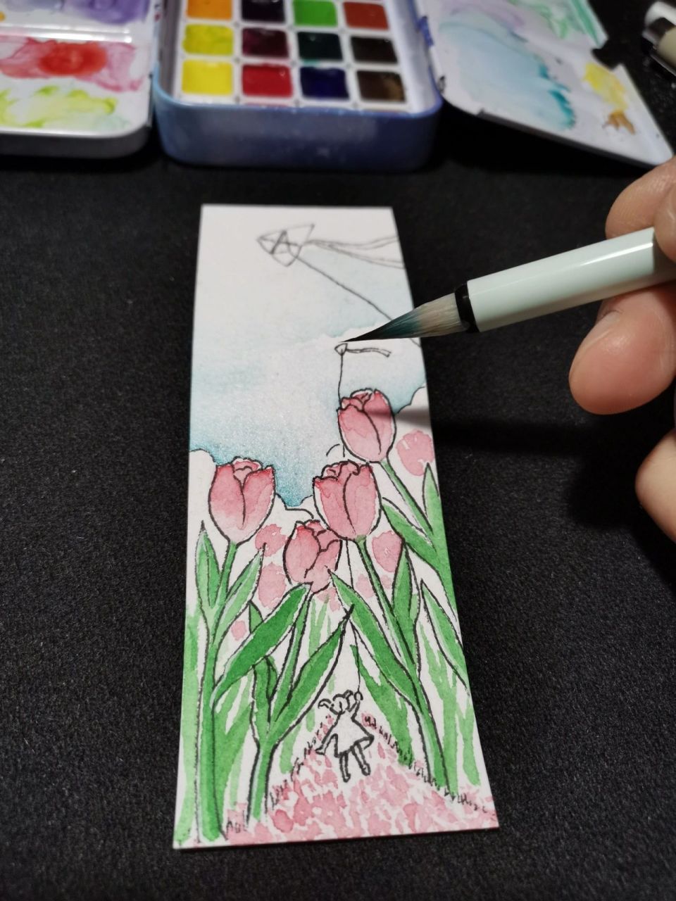 自制#二十四节气书签61春分 春风如贵客,一到便繁华. 华,同花.