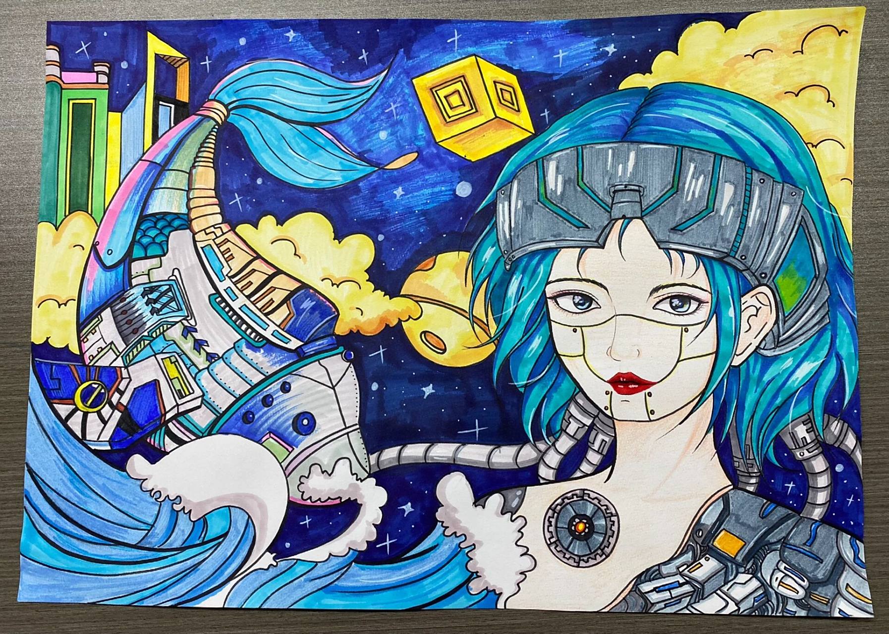 科技幻想主题绘画 原创-立里手绘