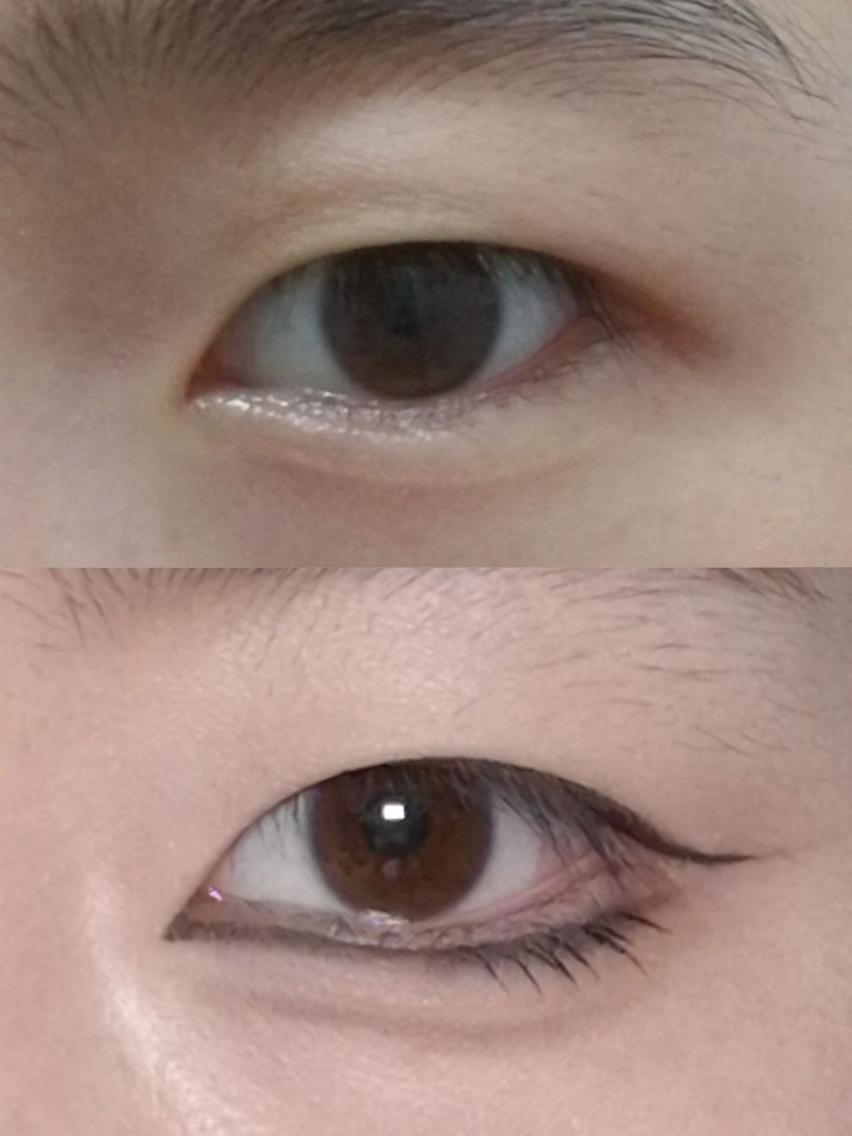 内双肿眼泡 有眼尾沟怎么画猫系眼线教程~93 没有眼尾沟我的整个