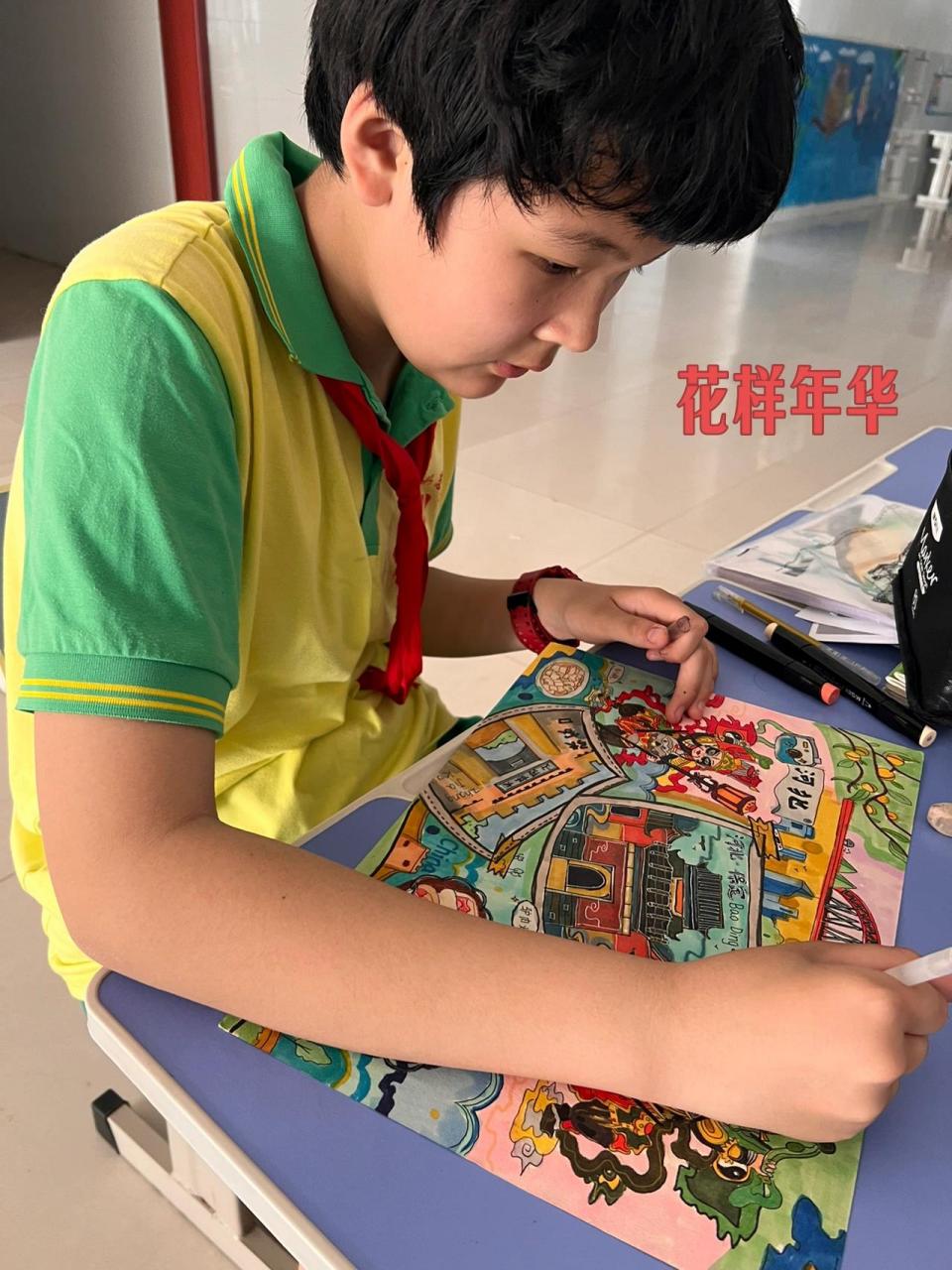 五年级参赛绘画作品《爱家乡,爱河北》    《爱家乡爱河北》以河北