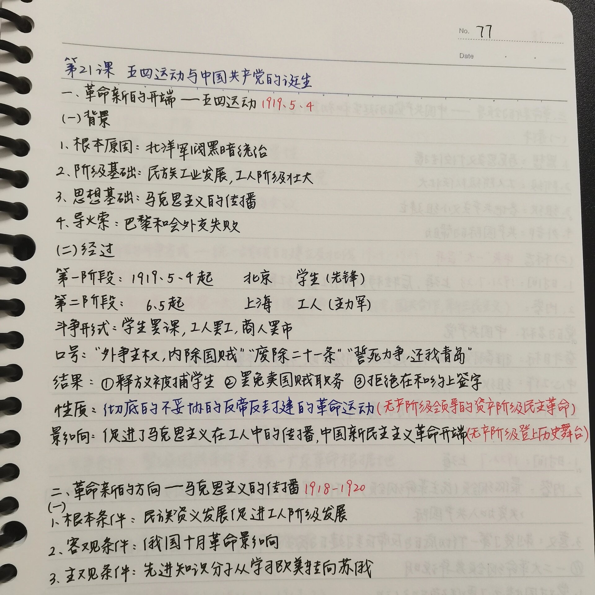 高中历史必修一第二十一课笔记(一轮复习
