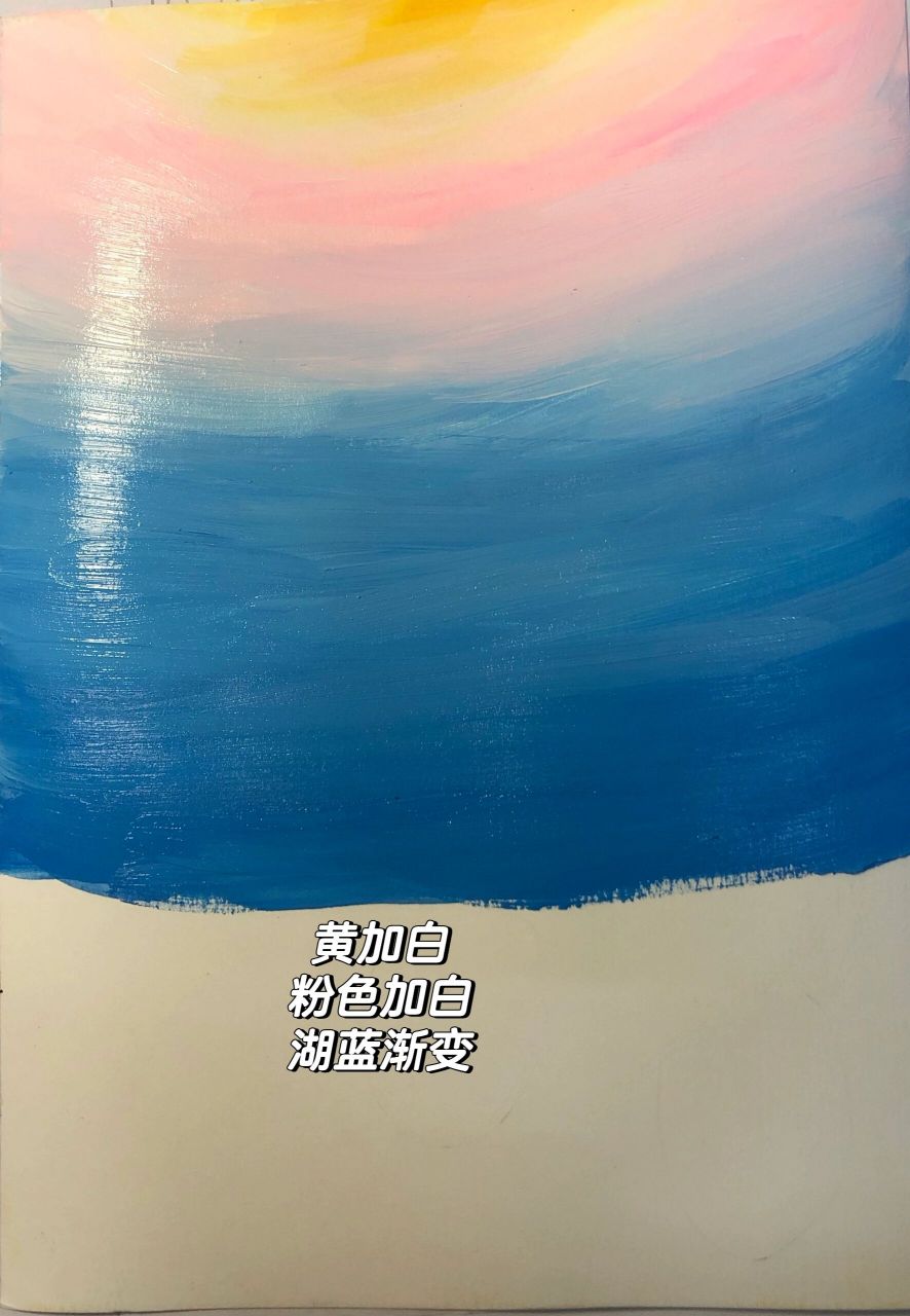 简单儿童水粉画风景画《浪漫郁金香》 这副郁金香很多人画过,很漂亮也