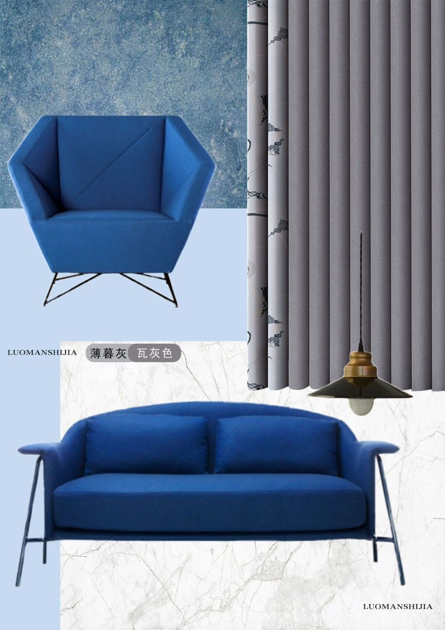 时尚又高级 低调却让人心动的蓝色沙发 如何搭配窗帘才能让空间平衡不