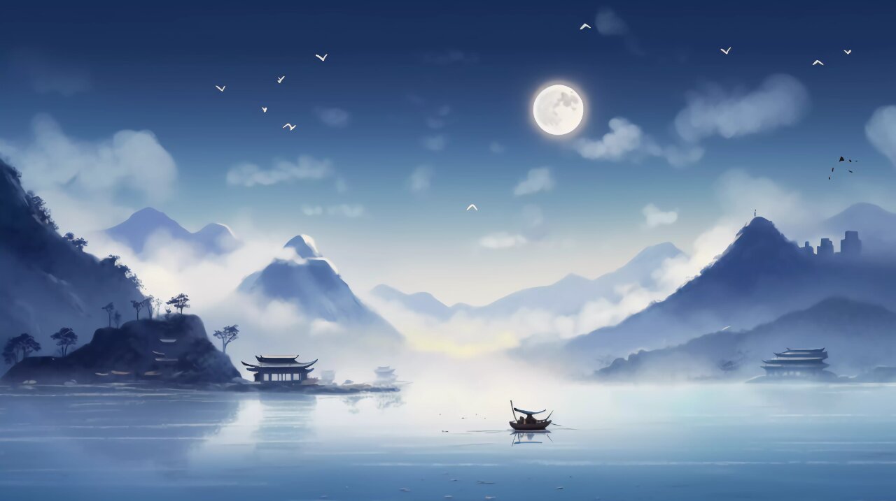 素材分享|古风ai插画背景