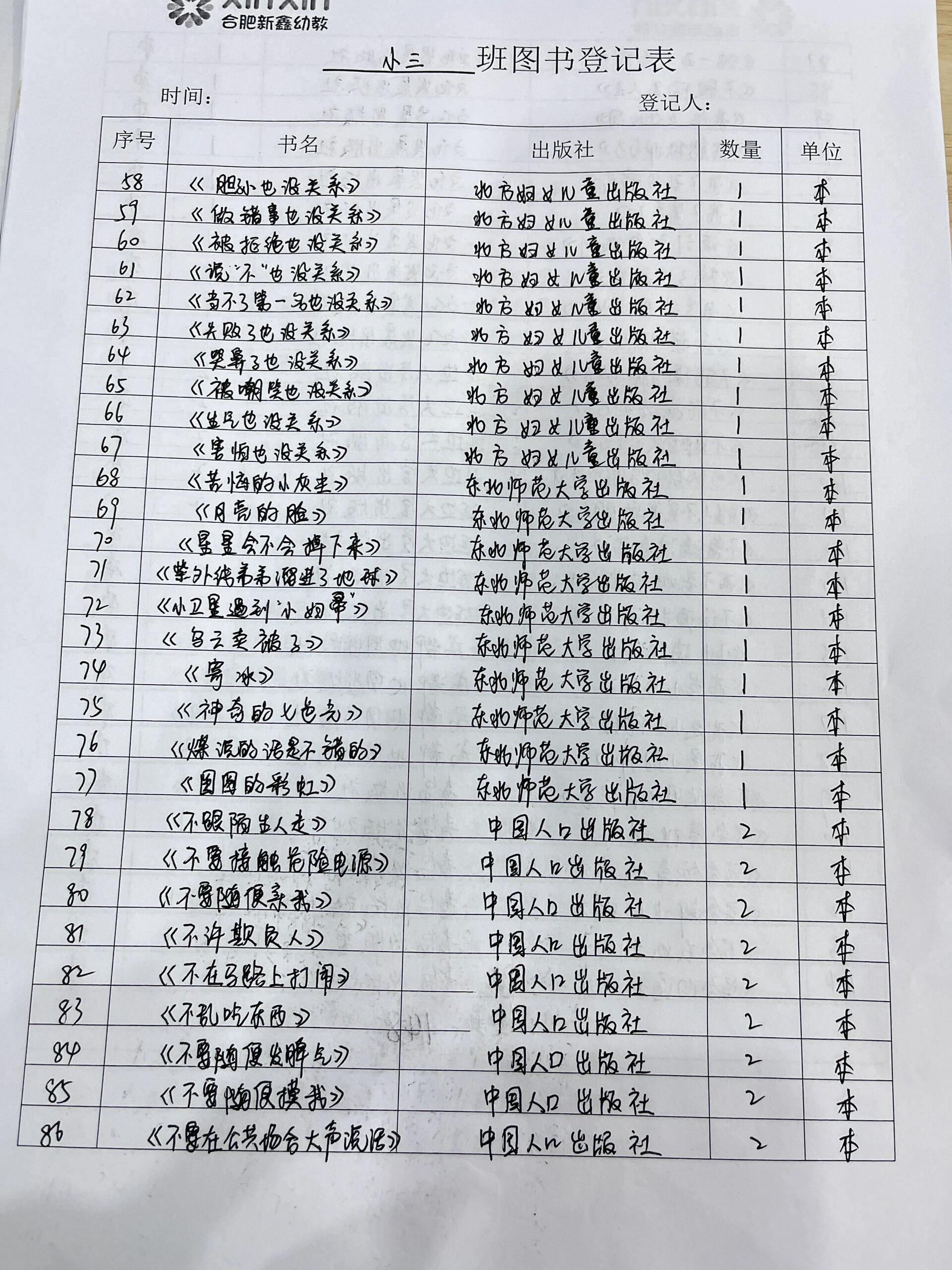 小学图书室台账（小学图书室台账模板）《小学图书室图书管理台账表格》