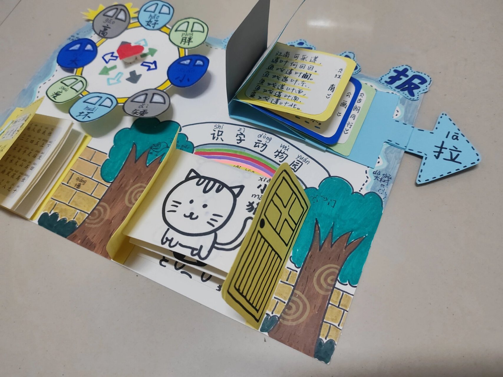 手工识字小报加急见主人✈️ 一年级识字小报,剪贴画