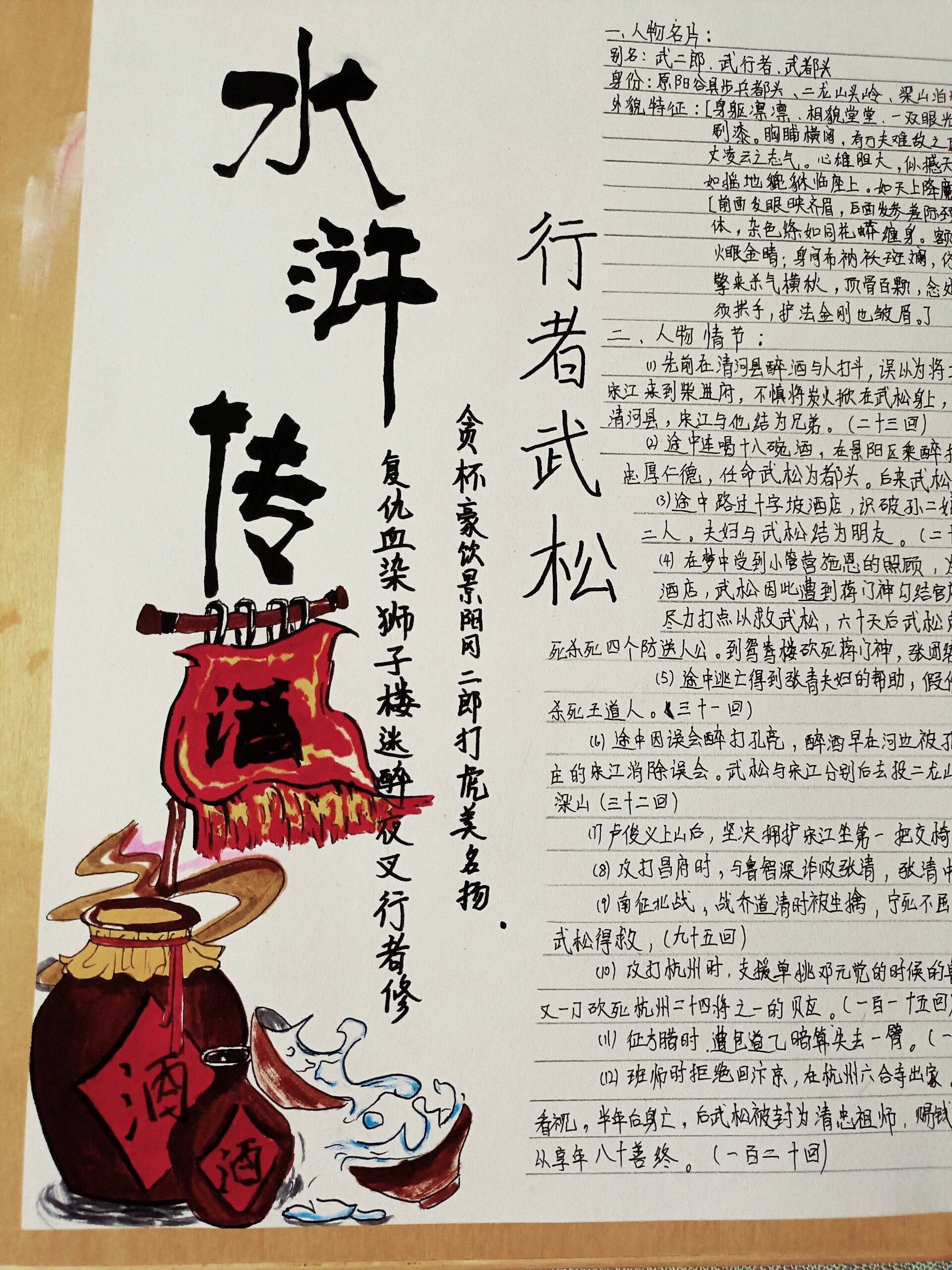 水浒传《行者武松》手抄报