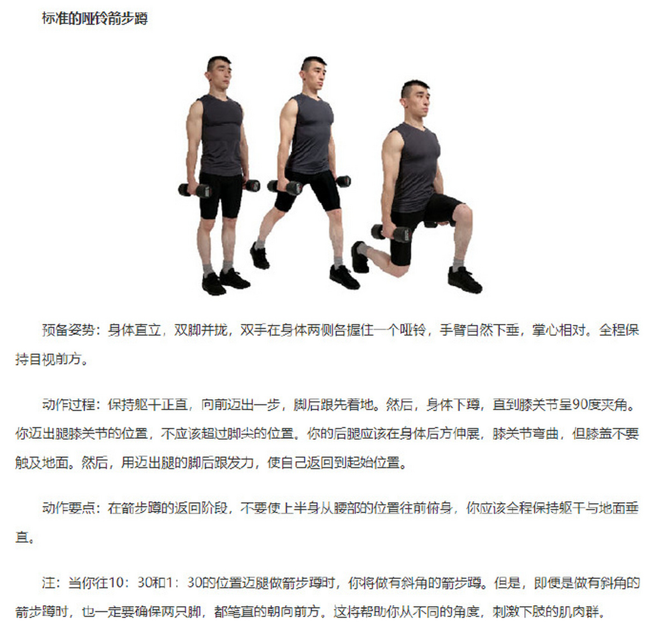 箭步蹲(lunge)是最重要的力量训练动作之一,也是举重运动的重要辅助