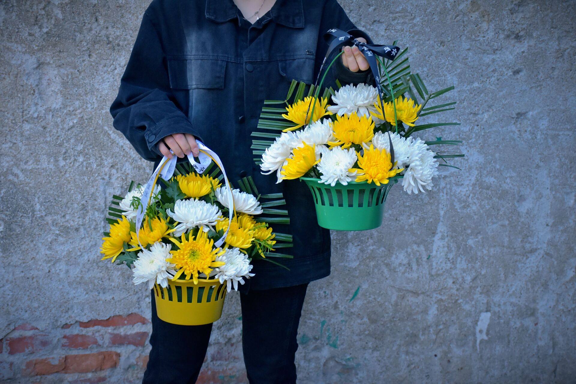清明节祭祖扫墓花束 一束菊花祭哀思,一束菊花,一生思念