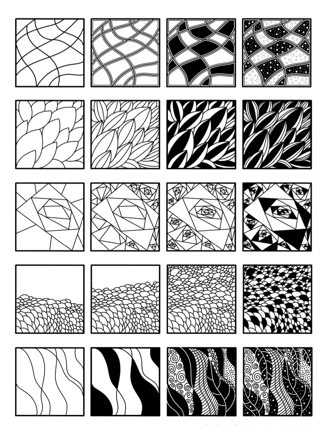 禅绕画3张(带图形步骤分解