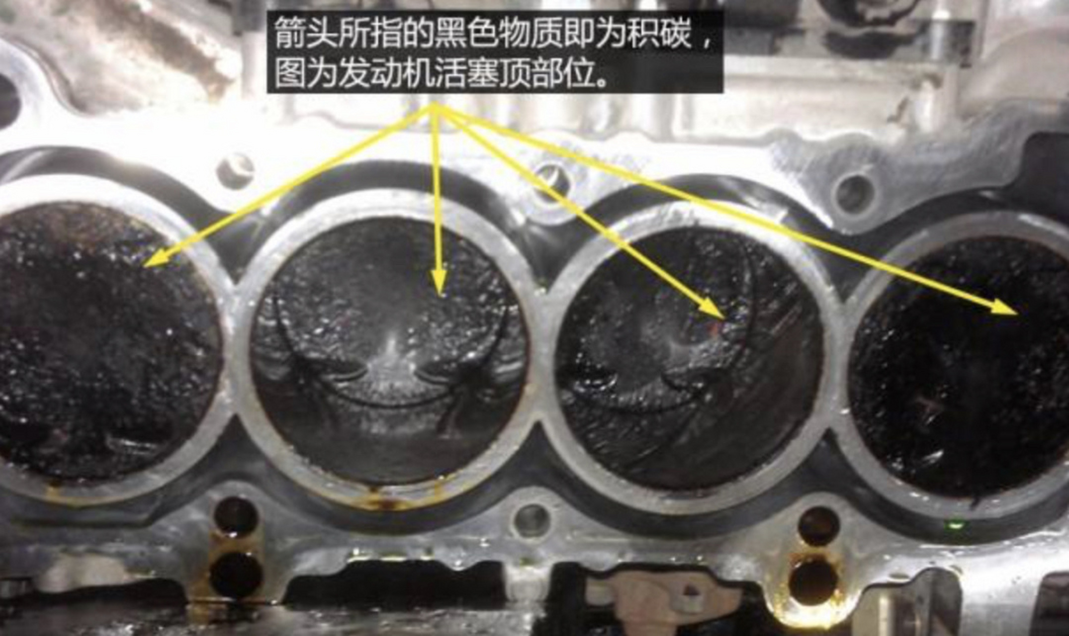 气缸边缘,活塞顶部,火花塞,燃烧室,经过发动机反复高温的作