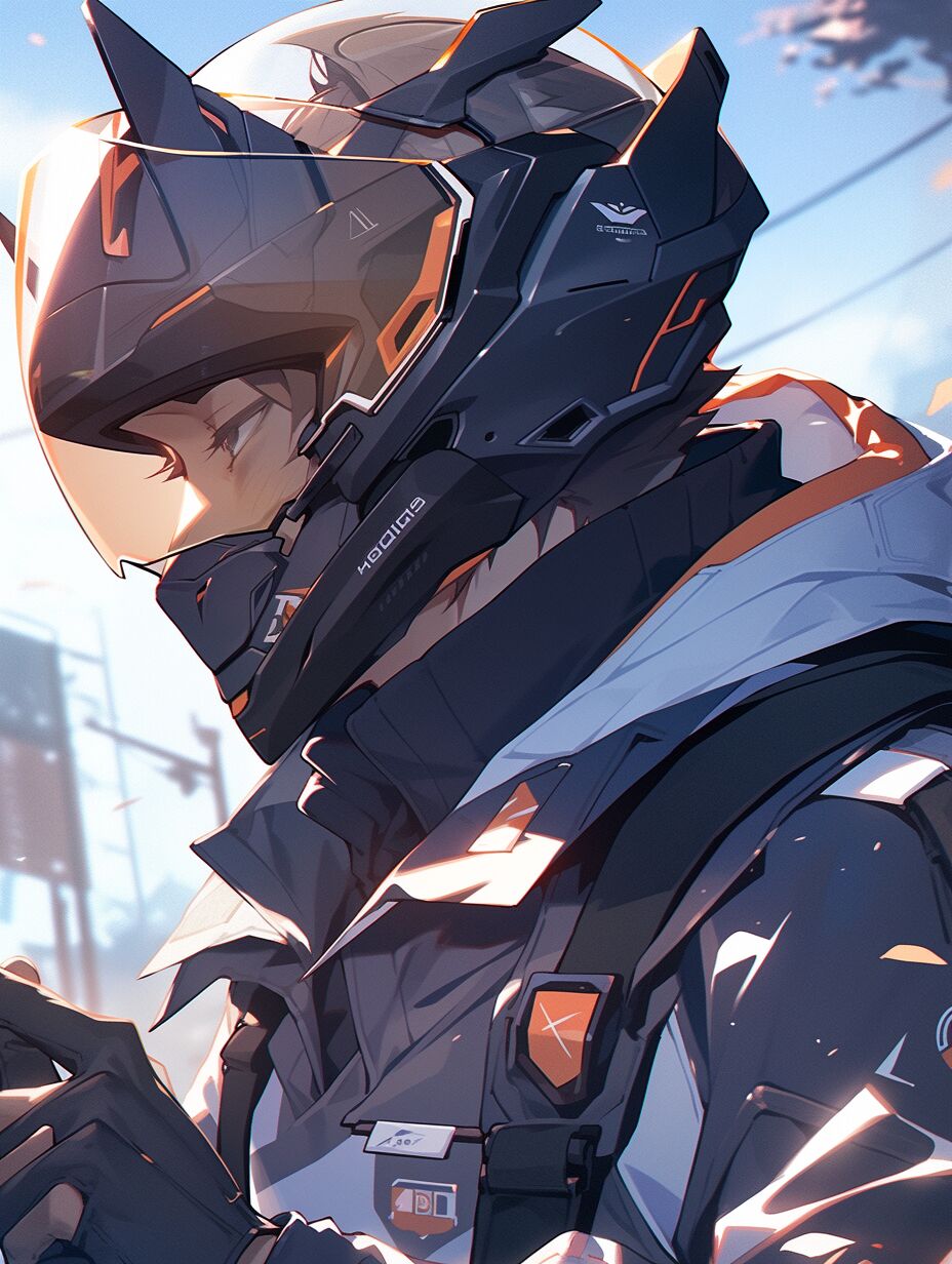 男生头像丨炫酷的头盔机车少年 mj生成的戴头盔的男生,感觉超炫酷