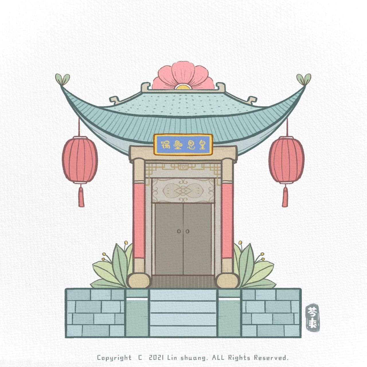 原创|古风|建筑|简笔画 【古风建筑练习】中国古建筑造型真有趣,先把