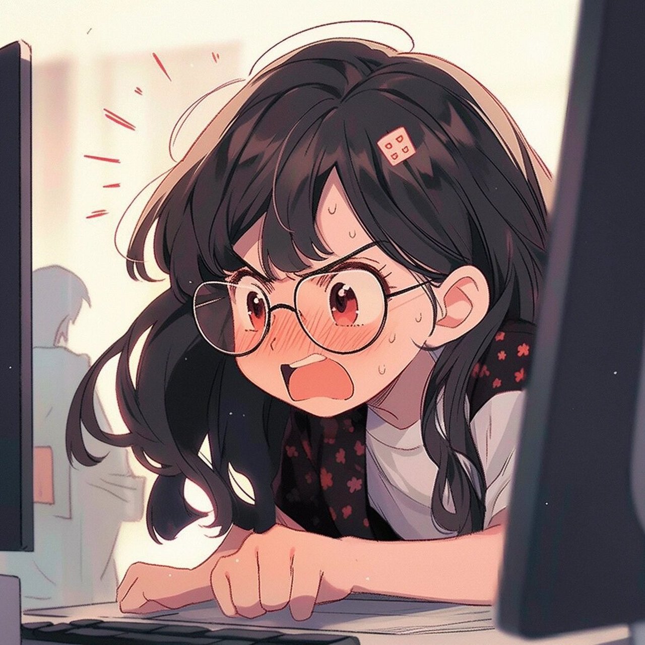 工作头像—美女的抓狂瞬间