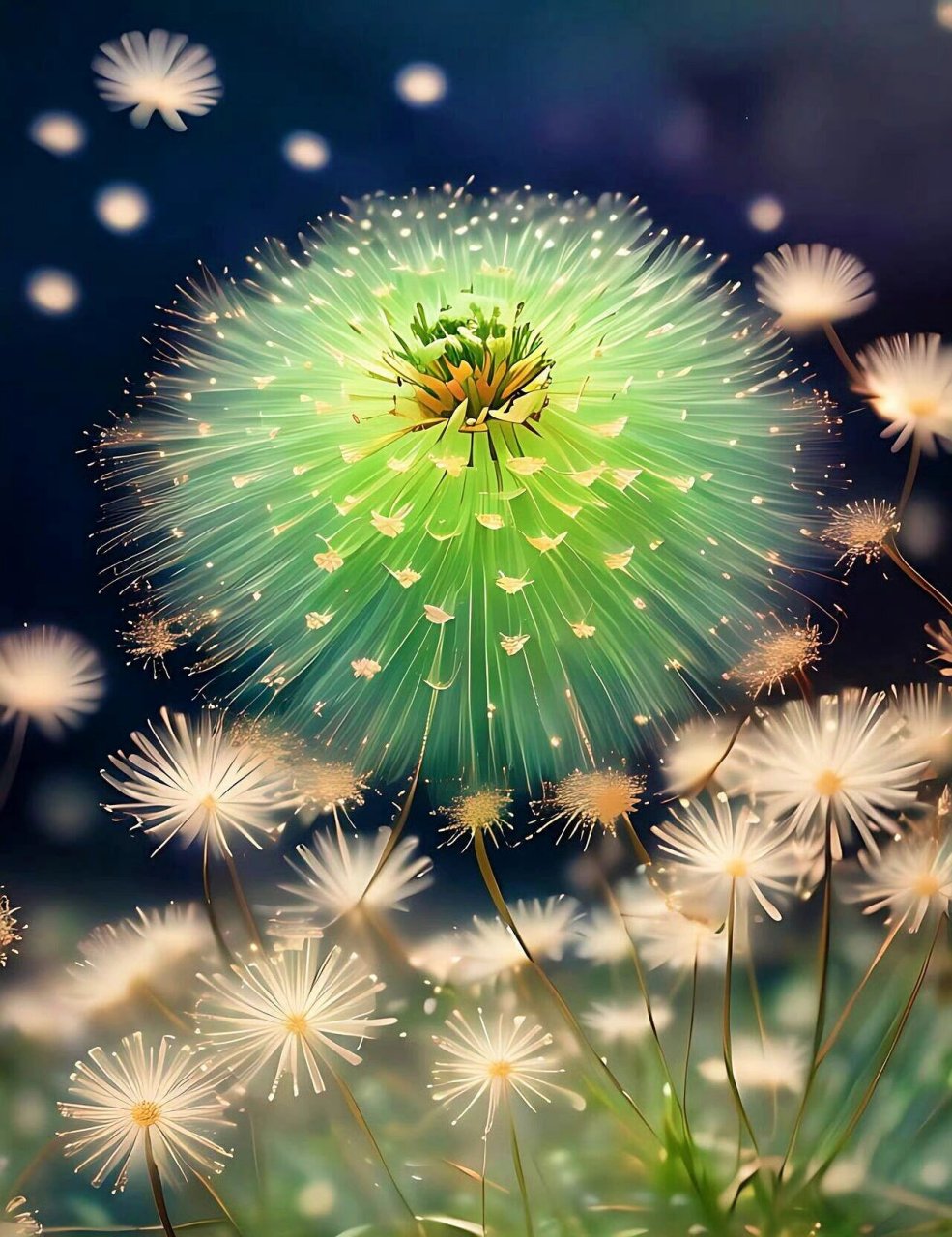 高清蒲公英手机壁纸,蒲公英的约定 " 身轻如絮立芳丛,心向高远寄春风