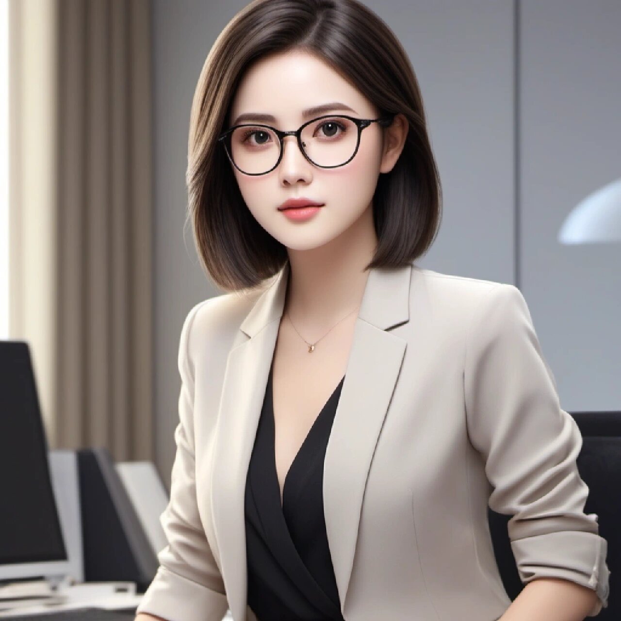 女生头像/职业头像 短发戴眼镜系列