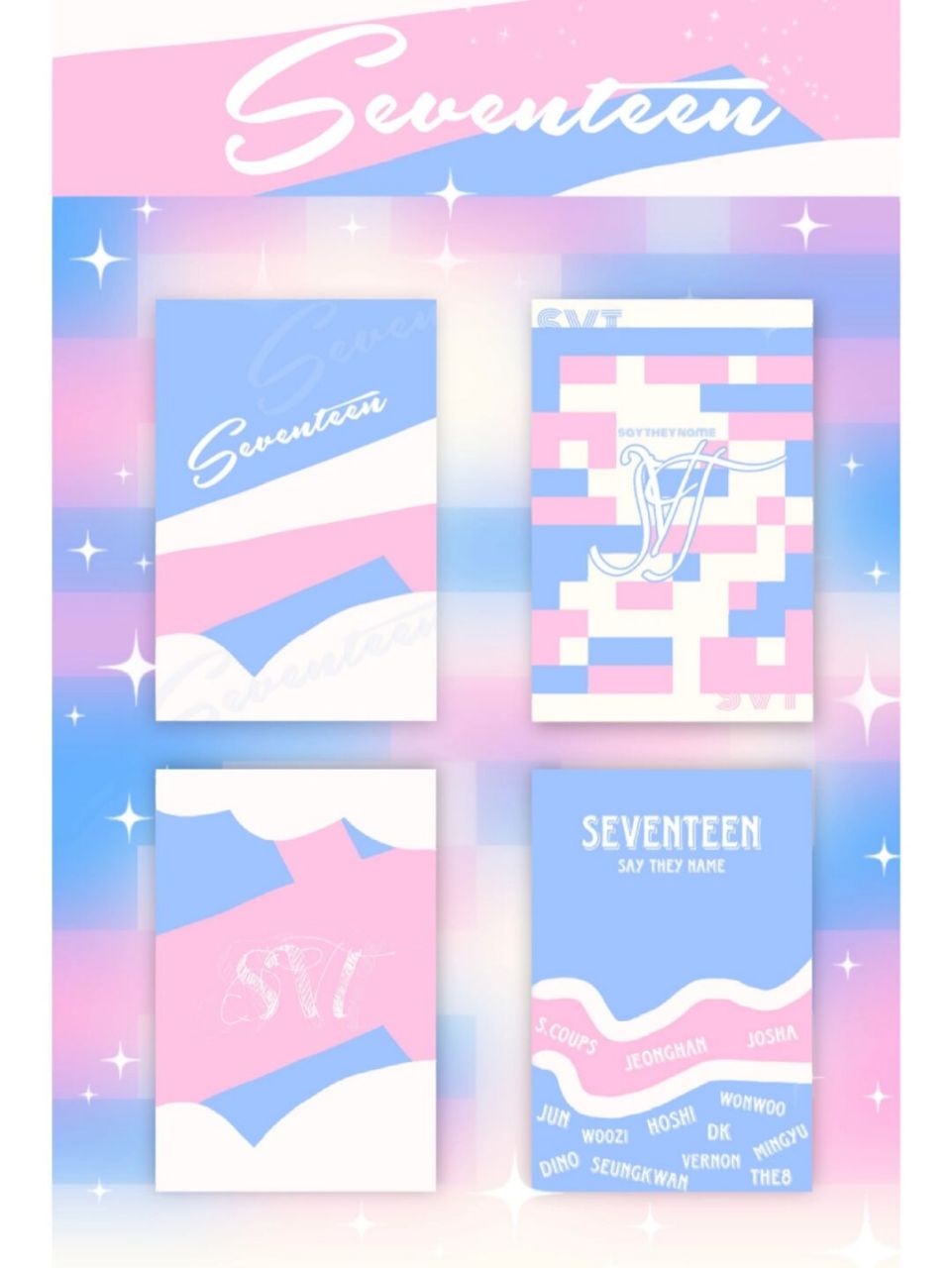 粉蓝‖seventeen卡背分享 92all仅自印,可自截/我拿图 闲来无事摸了
