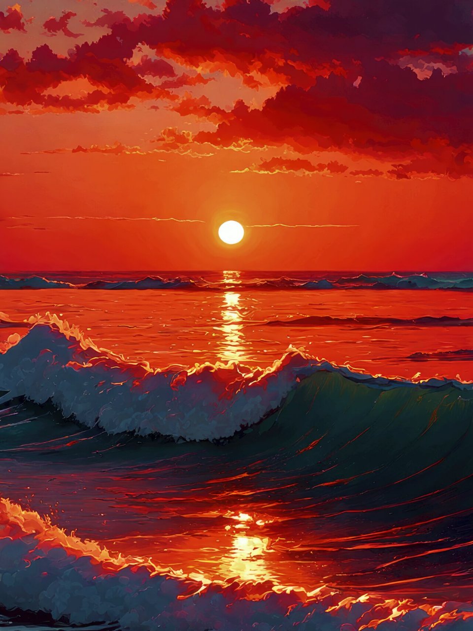 治愈系手机风景壁纸—落日与晚霞 拿图请留痕,需要原图请私信,免费送.