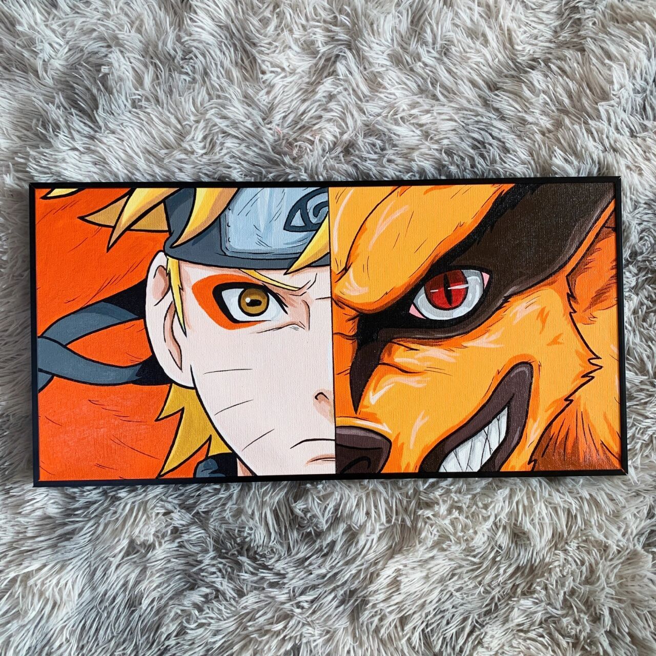 丙烯画|火影忍者鸣人九尾|附绘画过程