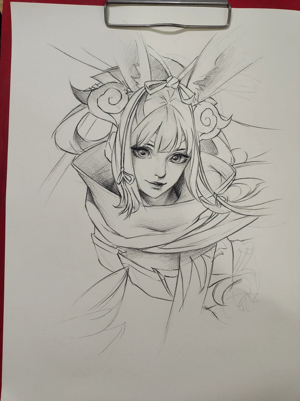 公孙离·祈雪灵祝 🖌️:卡西米尔炭笔,8k素描纸