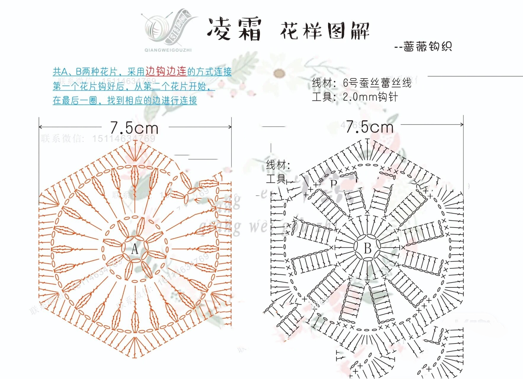 六角花钩衣教程图解图片