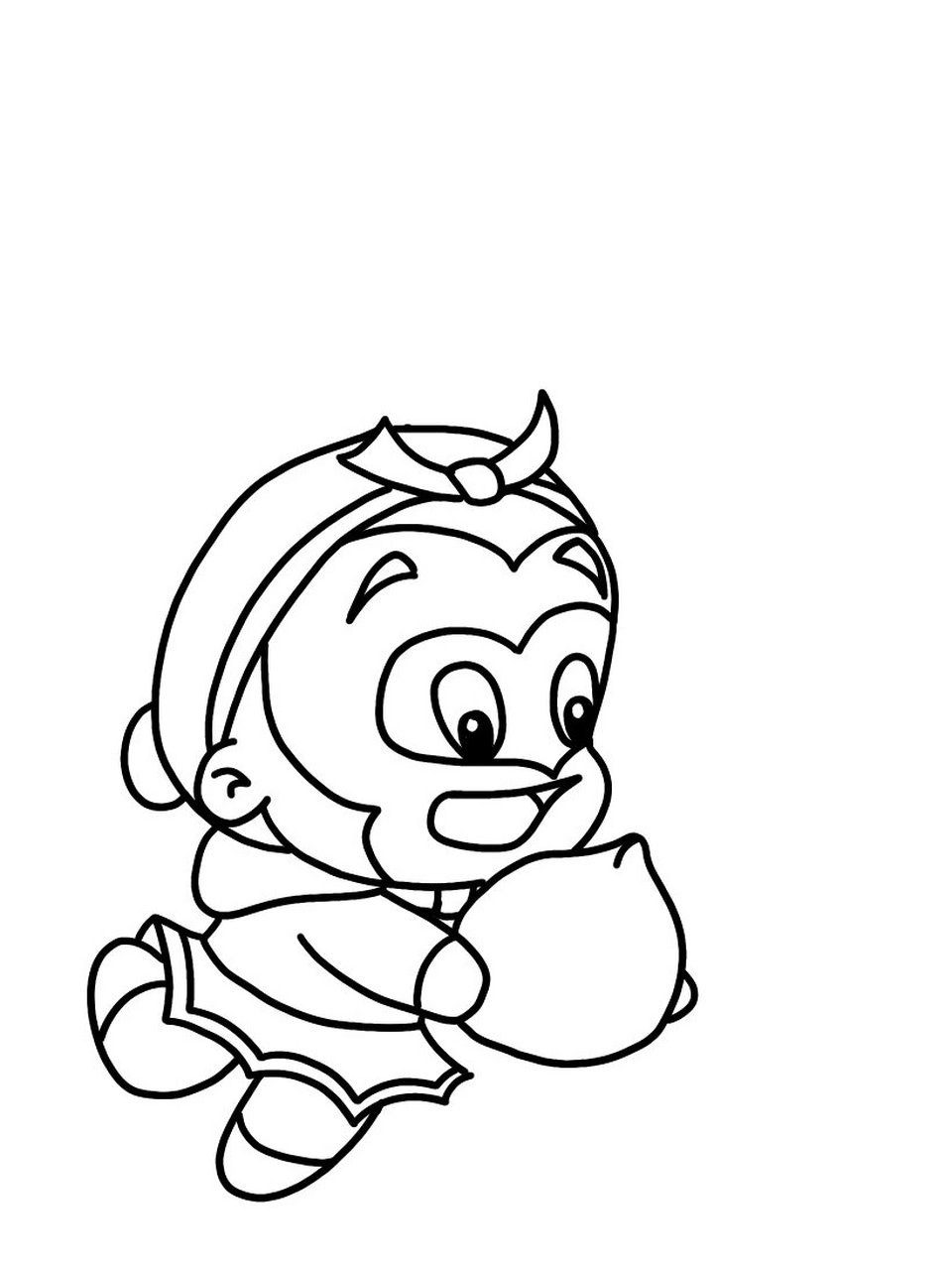 儿童创意画孙悟空摘蟠桃(1)