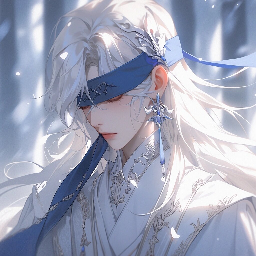 国风蓝色系动漫男头|古风头像|男生头像