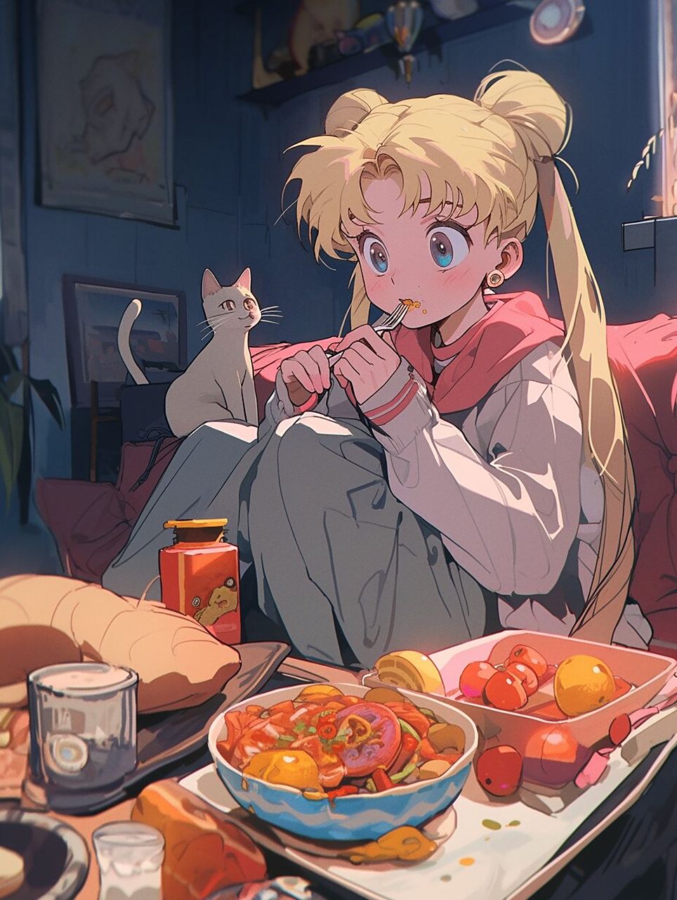 美少女猫咪头像78下班就是要追剧干饭鸭78