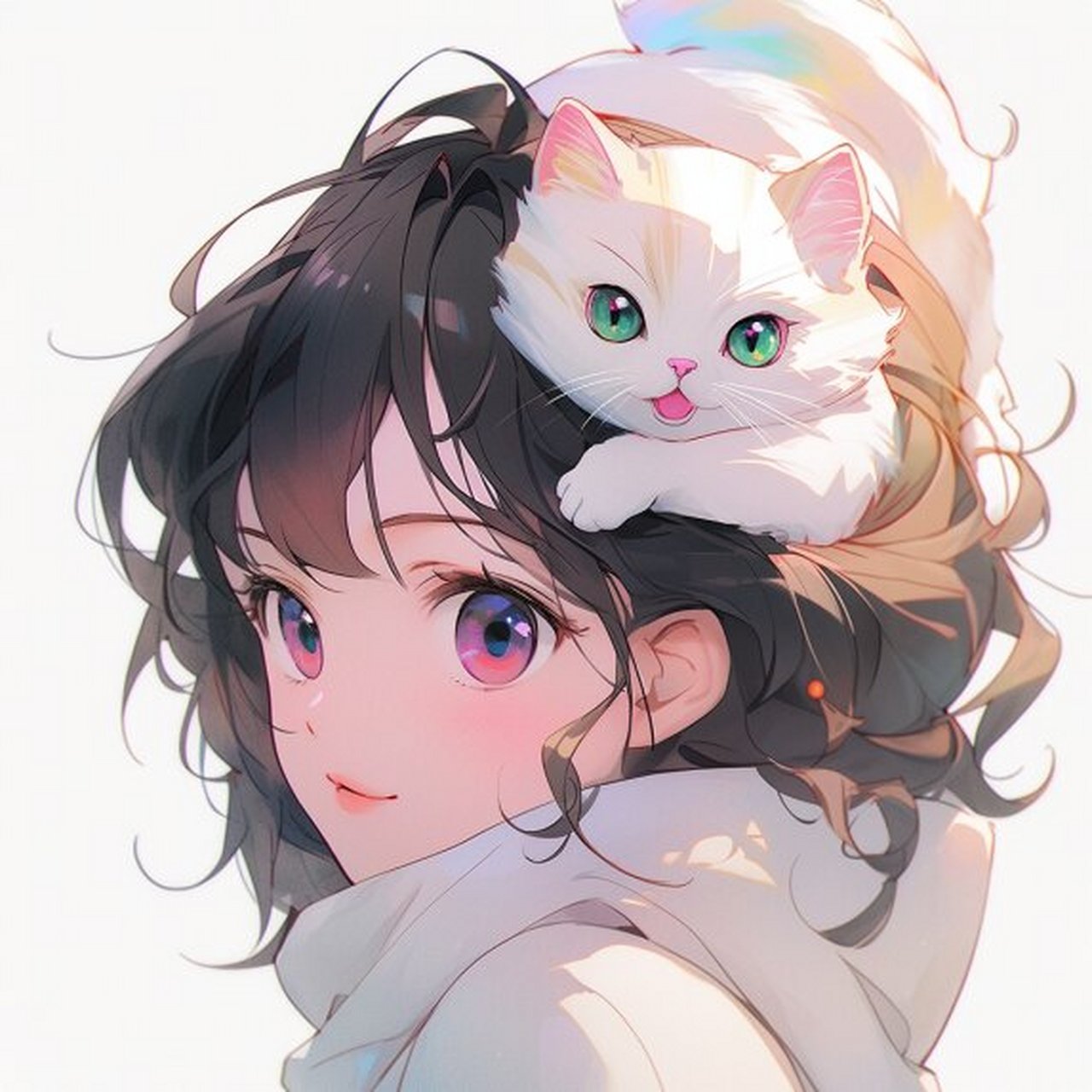 今天的一些作品,适合做微信头像图片,卡通风格,ins高级质感女生头像