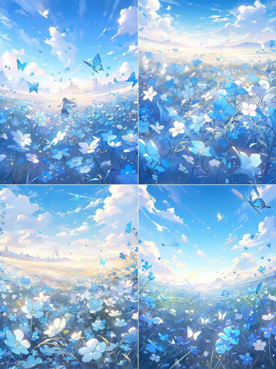 蓝色花海～原创可商素材底图