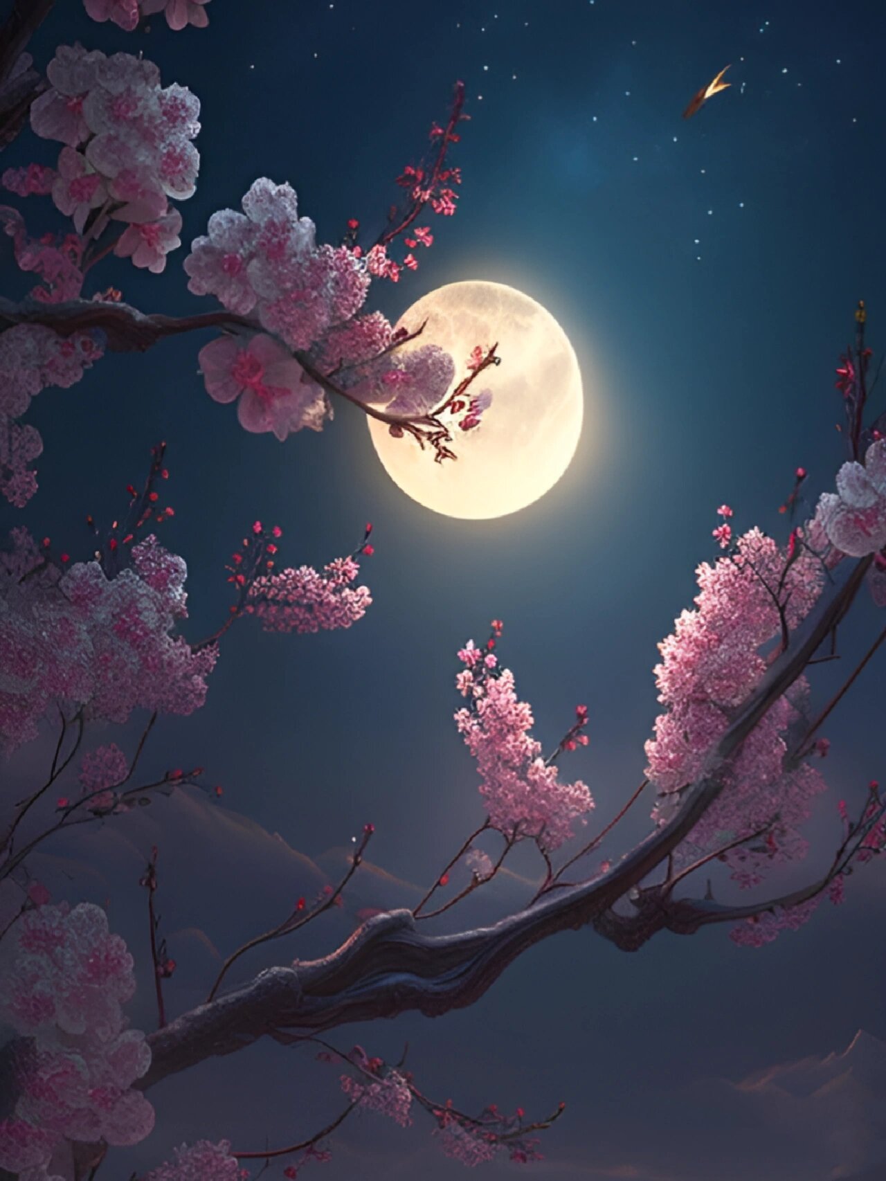 月下梅花 夜来幽梦君知否? 月下梅花携手看.