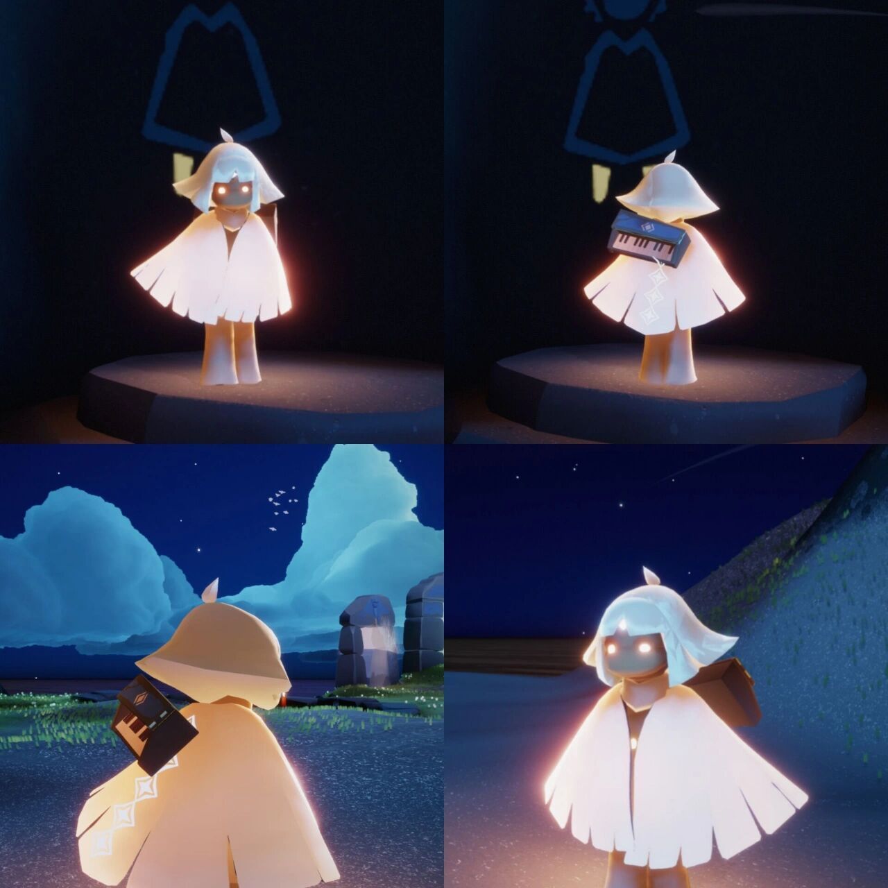 光遇穿搭‖常驻先祖物品适合半萌新299 图一:〖双麻花辫 粉斗 阔腿